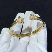 DOUBLE PANTHERE GOLD DIAMOND OPEN BRACELET