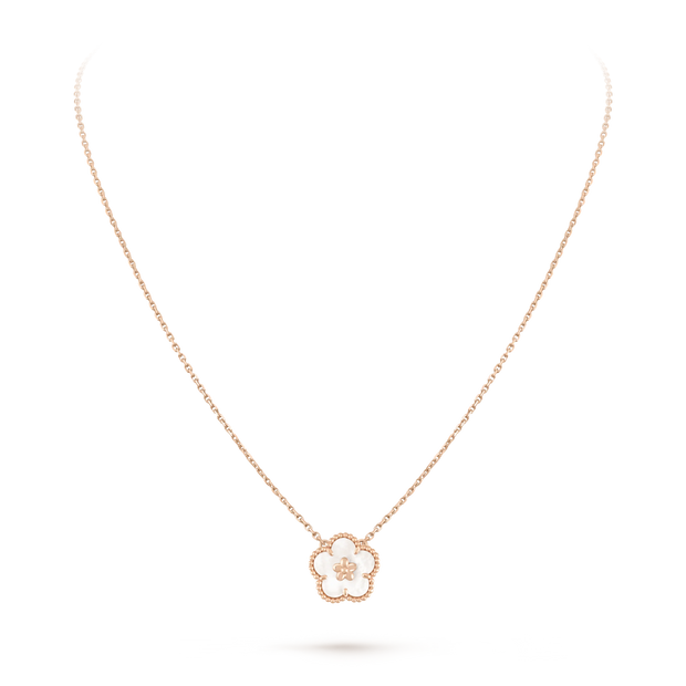 LUCKY SPRING WHITE BLOSSOM PINK GOLD PENDANT