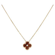 CLOVER GOLD CARNELIAN CLOVER NECKLACE