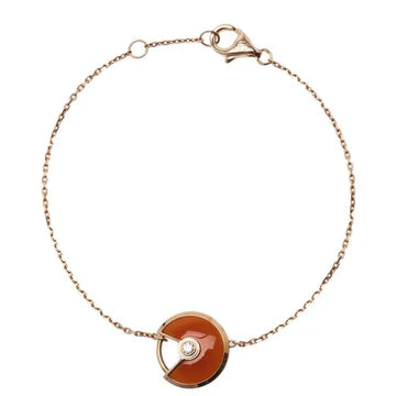 AMULETTE CARNELIAN PINK GOLD BRACELET