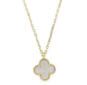 CLOVER PENDANT PINK MOP GOLD NECKLACE