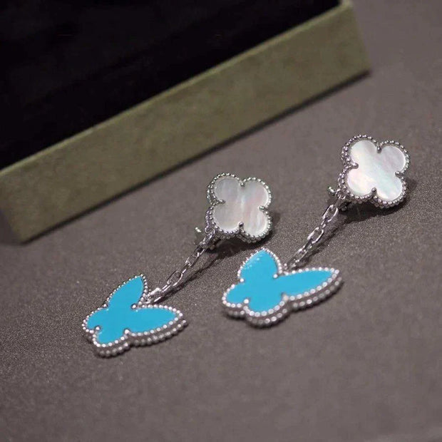 LUCKY BUTTERFLY MOP TURQUOISE EARRINGS