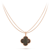 CLOVER GOLD DARK MOP BIG CLOVER NECKLACE