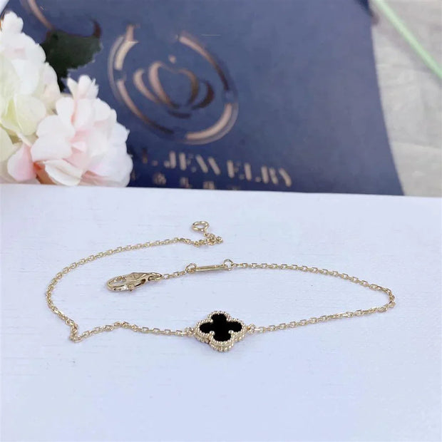 CLOVER GOLD ONYX BRACELET