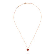 SWEET CLOVER CARNELIAN HEART NECKLACE