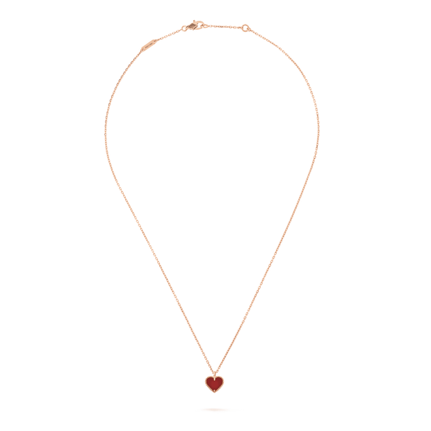 SWEET CLOVER CARNELIAN HEART NECKLACE