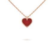 SWEET CLOVER CARNELIAN HEART NECKLACE