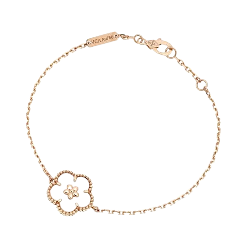 LUCKY SPRING WHITE BLOSSOM PINK GOLD BRACELET