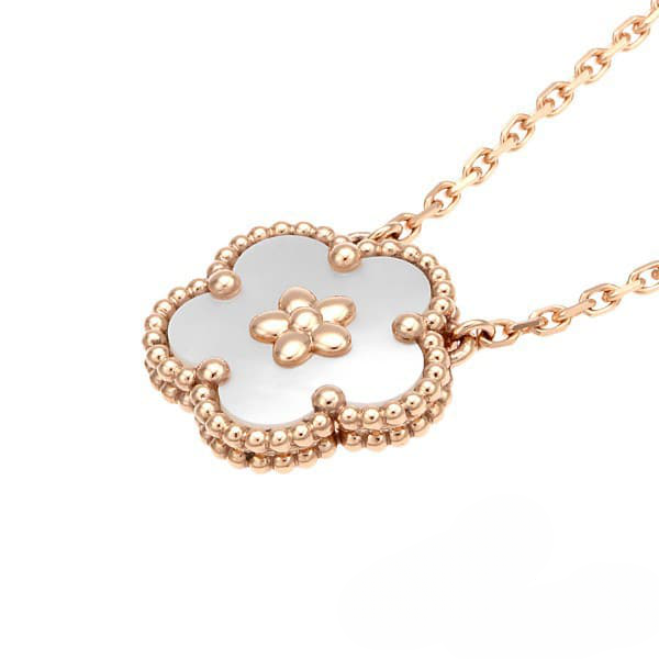 LUCKY SPRING WHITE BLOSSOM PINK GOLD PENDANT