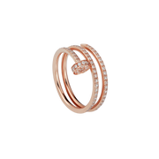 JUSTE RING 1.8MM PINK GOLD DOUBLE ROW DIAMONDS