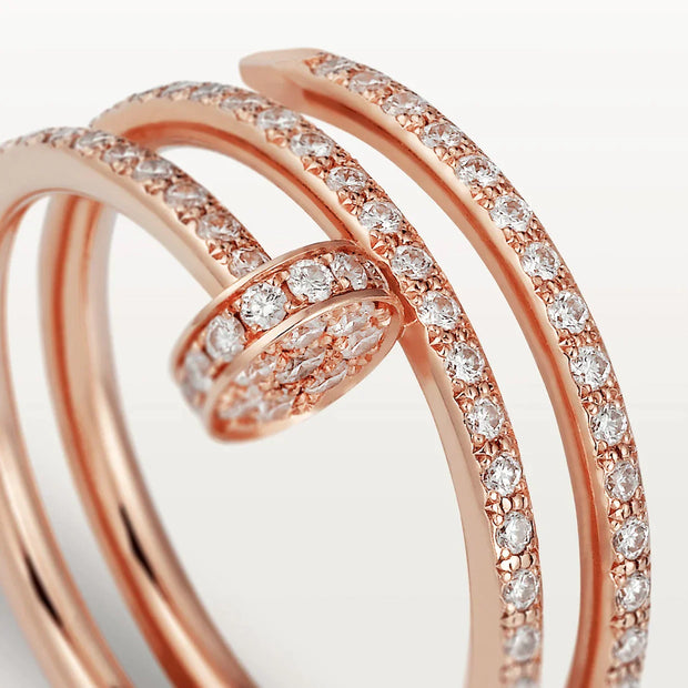 JUSTE RING 1.8MM PINK GOLD DOUBLE ROW DIAMONDS