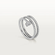 JUSTE RING 1.8MM SILVER DOUBLE ROW DIAMONDS